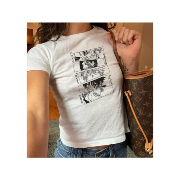 Anime Baby Tee, Jujutsu Kaisen Babytee, Y2K  Babytees, Manga Shirt, JJk Tee, Gift for Anime Lover, Anime Merch, 90s Anime Top Womenswear tshirt graphic tee men men  gifts
