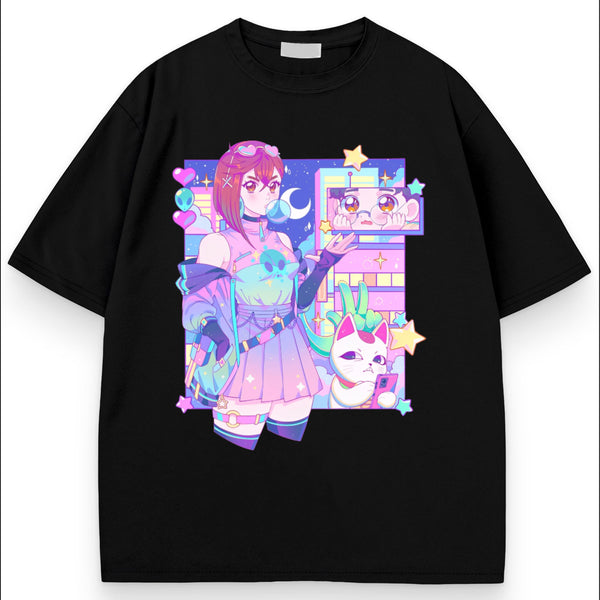 DanDaDan Anime Unisex Softstyle T-Shirt with Momo, Turbo Granny and Okarun , Japanese Cartoon Tee, Graphic Shirt for Comic Fans Summer Streetwear blaze  clothing