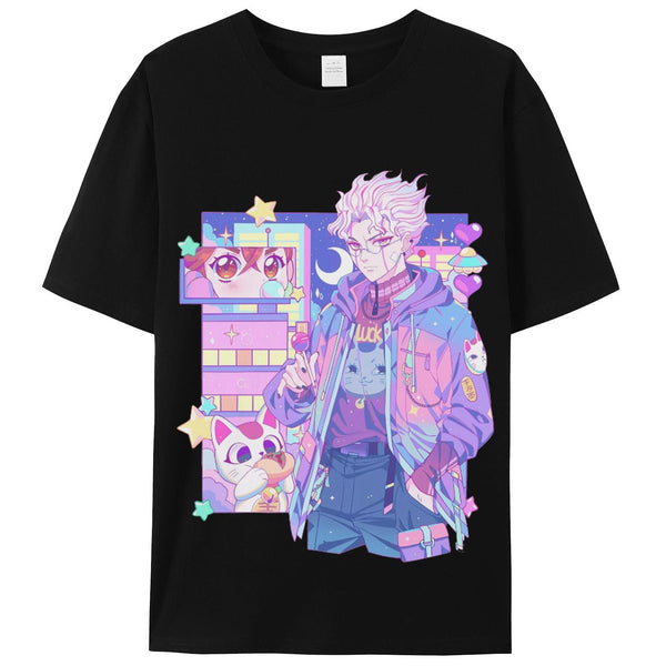 DanDaDan Anime Unisex Softstyle T-Shirt with Okarun, Turbo Granny and Momo , Japanese Cartoon Tee, Graphic Shirt for Comic Fans blaze  clothing