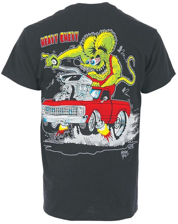 Vintage Rat Fink Chevy T-Shirt- ClassicTrucks Cotton Short Sleeve Crewneck CasualGraphic Top for Fans Menswear Streetwear Tshirt graphic tees