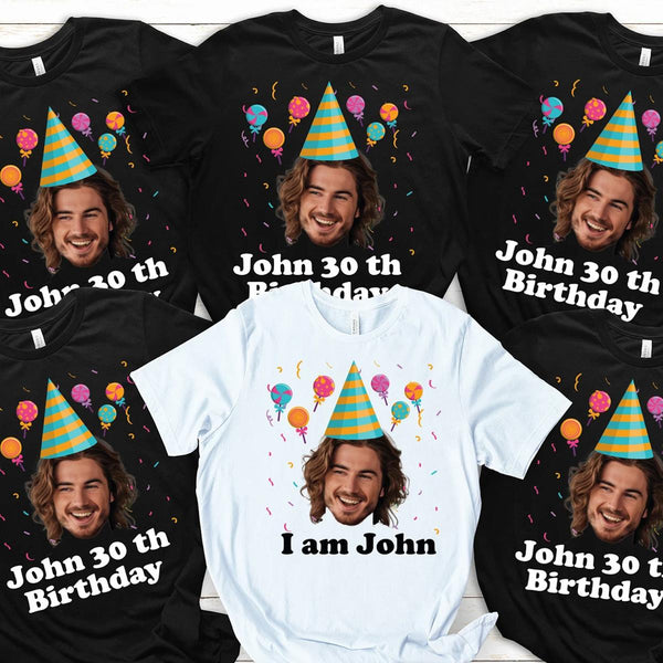 Customized Party T-Shirts with Personalized Photos and Texts - Casual Unisex Short-Sleeved T-Shirts Made of Breathable Polyester   Streetwear Menswear graphic tees  men gifts technoblade merch mad rich clothing Black Crewneck